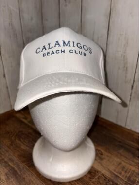 Calamigos Beach Club Malibu California Hat OSFM White Nissin Strapback Cap